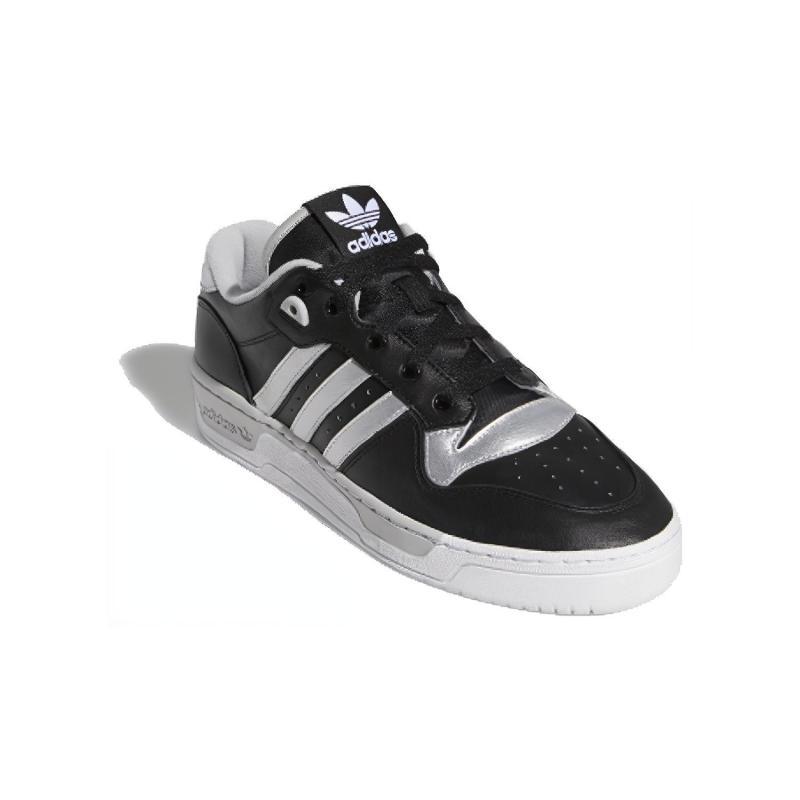 Adidas Originals Rivalry Low Rutschfest Leichtgewichtige Low-Top Skateboard Schuhe Unisex Schwarz Silber Sneakers EE4964