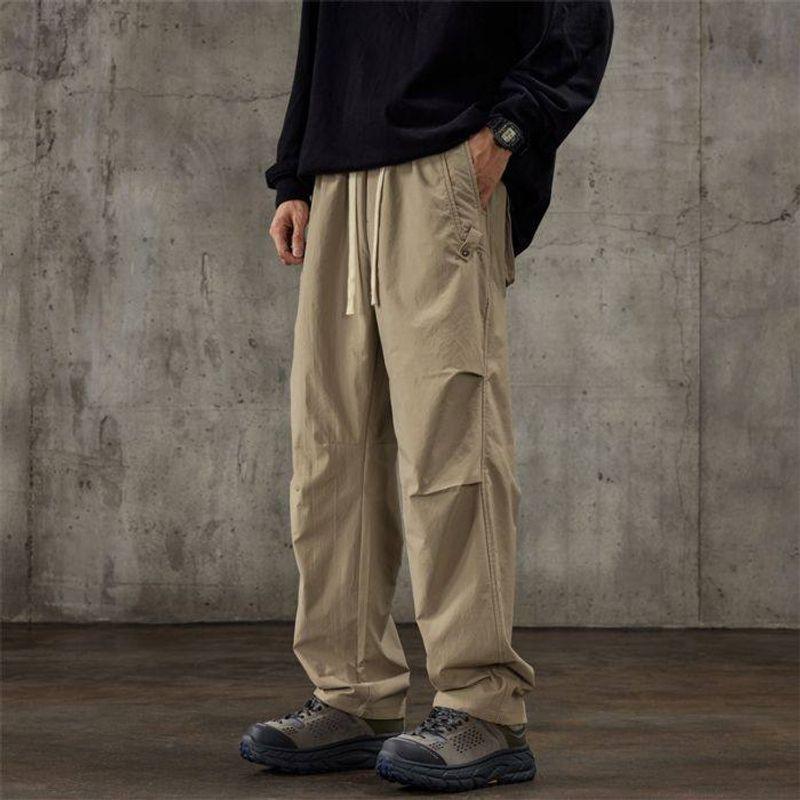 Men's Outdoor Hiking Pants, Spring and Autumn, Loose Fit, Breathable, Wide-Leg, Functional, Trendy Casual Pants