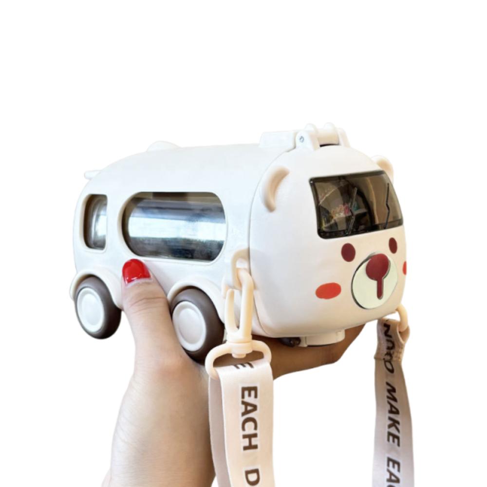 500ml Bus Plastic Water Bottle Cartoon Car Bear Design Water Cup Children Water Jug  Home Use