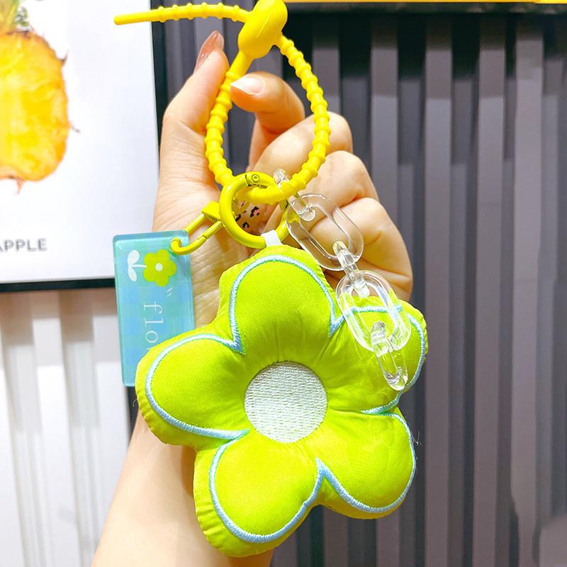 Fabric Trendy Flower Keychain Cute And Colorful Bag Accessory For Women