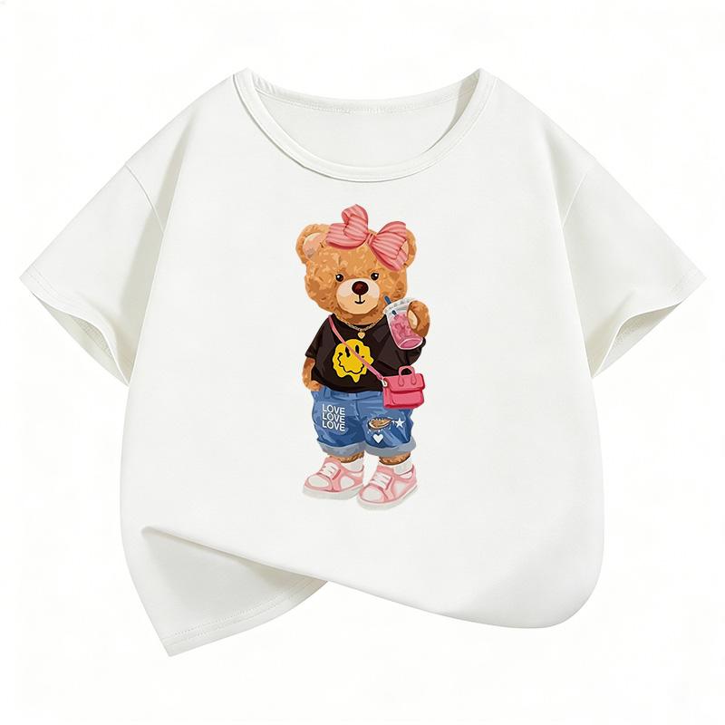Graphic 2026 Y2k Hip Hop Bear Funny T Shirts Kids Children's T-shirt Short Sleeve Boys Girls Summer Spring Casual Top Tee Shirt