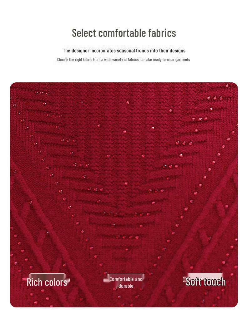 Women's Winter Half-High Collar Thick Knit Sweater for Mid-Aged and Elderly 5 New Styles