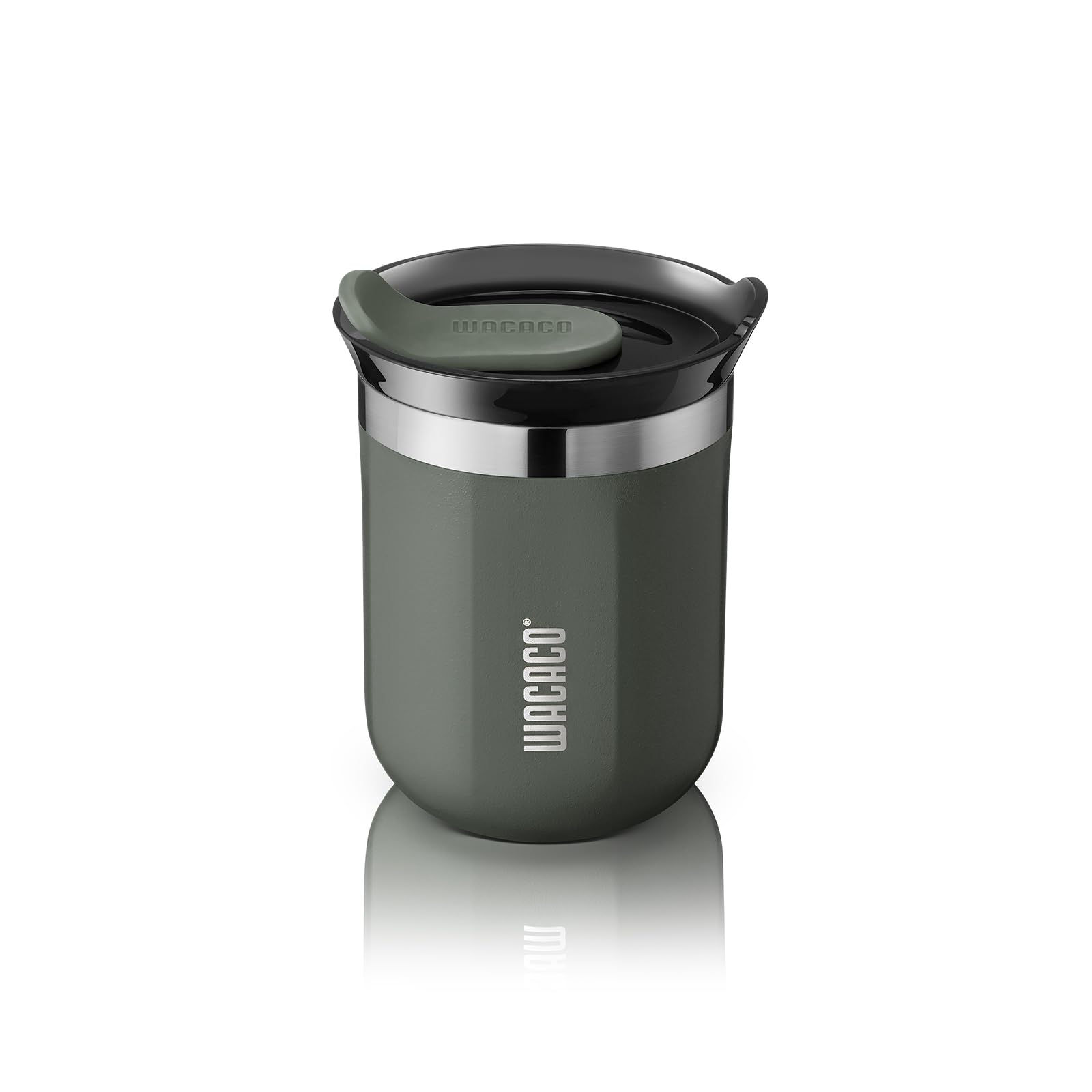 

WACACO Insulated Octaroma Classico Vacuum Insulated Coffee Stainless Steel Travel Cup with Drinking 6 fl oz Dark Gray Cup, Double-Walled Lid, (180