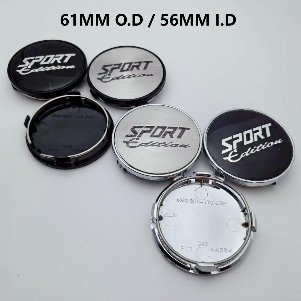 4pcs Sport Edition Logo Emblem 61MM (I.D 56MM ) Car Wheel Center Caps Accessories for 106a Wheels Hub Rim Hubcaps Cover Replacea106
