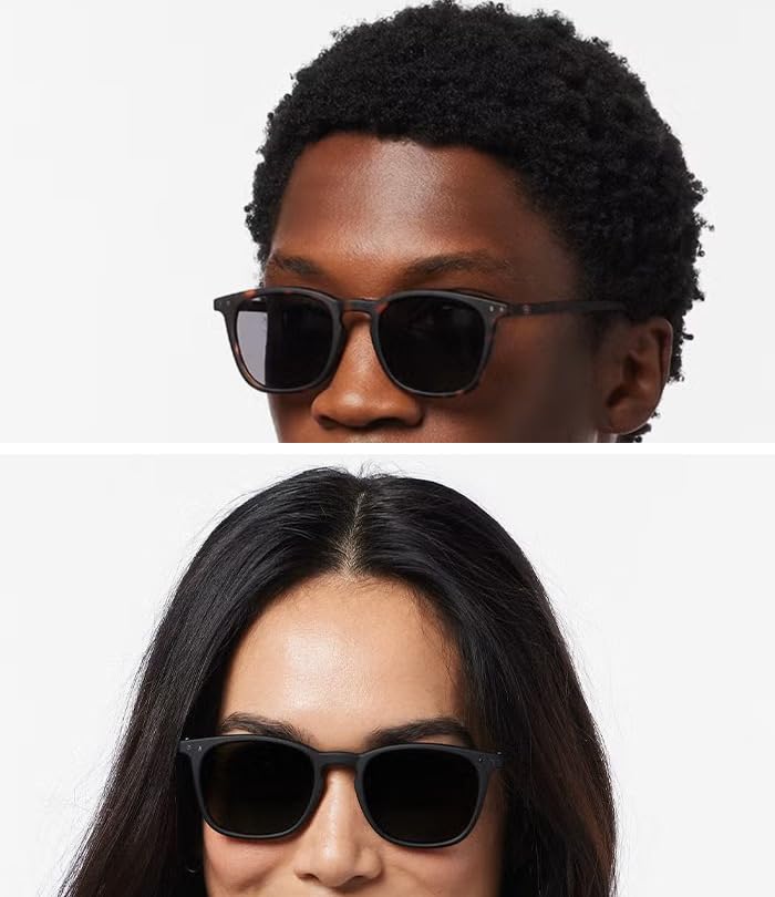 [Izipi] Sunglasses, Light Color, #E Model, Square (Black/Light Gray)
