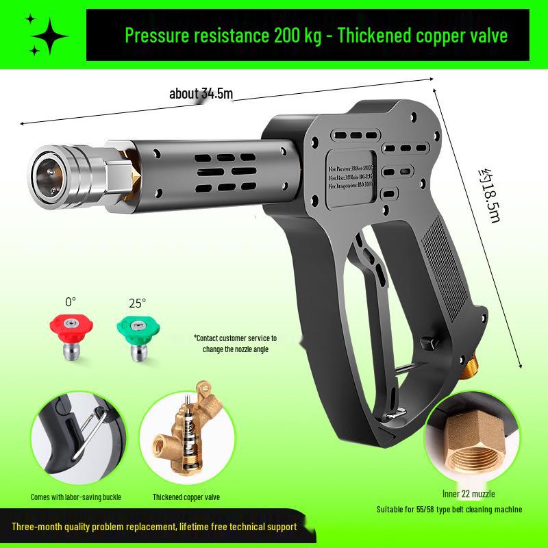 High-Pressure Car Wash Water Gun Head with Spray Nozzle, Brush, and 58-Type Compatibility for Household Cleaning