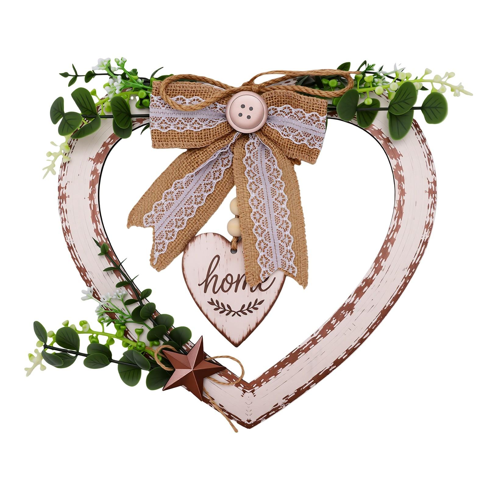 Hartvormige Wanddecoratie 11,73 Inch Rustiek Houten Ornament