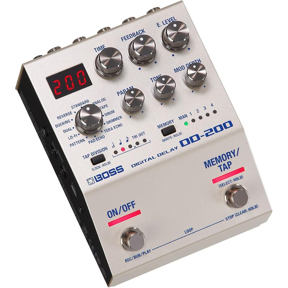 BOSS DD-200 Digital Delay Compact Effector with 12 Delay Modes and Looper Functions Guitar/Bass