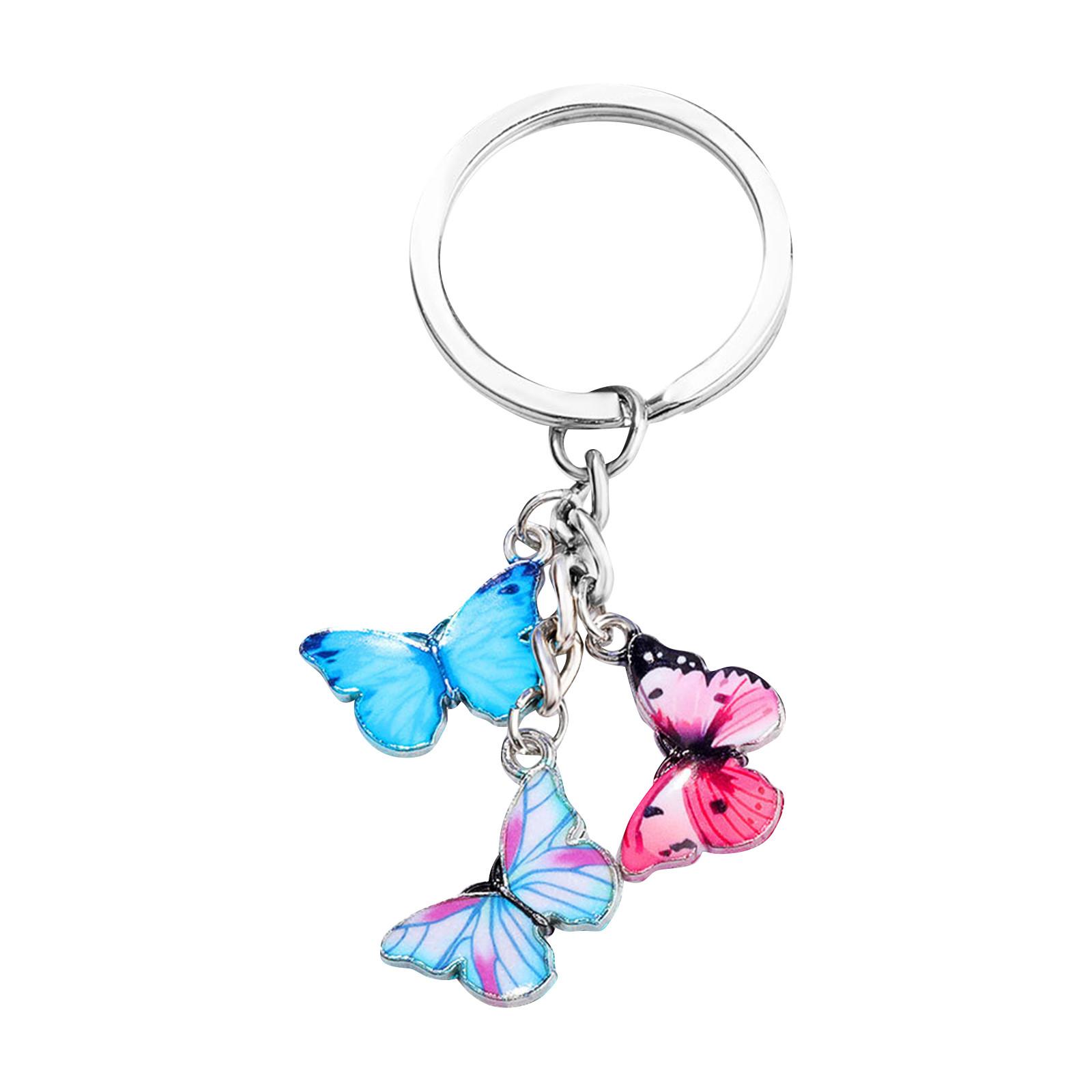 

Брелок для ключей из кристаллов, разноцветная масляная капающая бабочка, брелок для ключей, модный аксессуар One Size