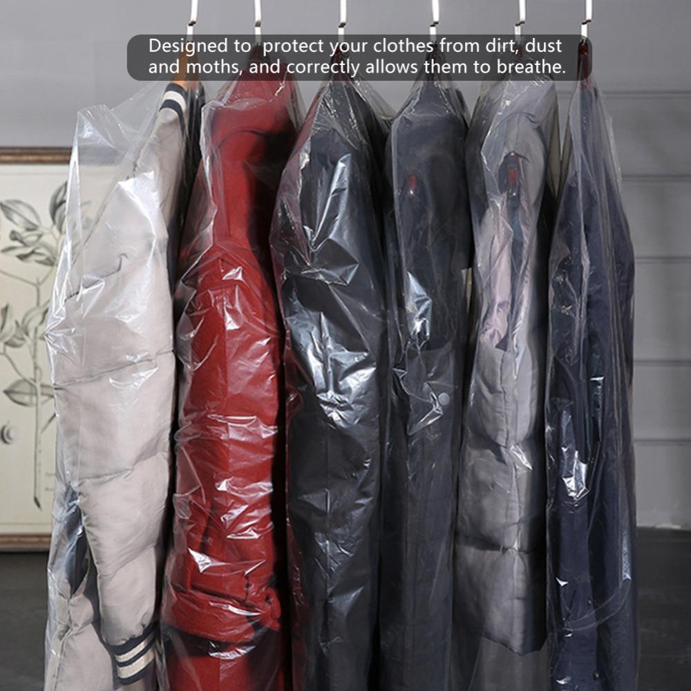 50pcs 60x100cm Disposable Clothes Dust Bags 60x90cm Plastic Clothes Dust Bags  Travel Use