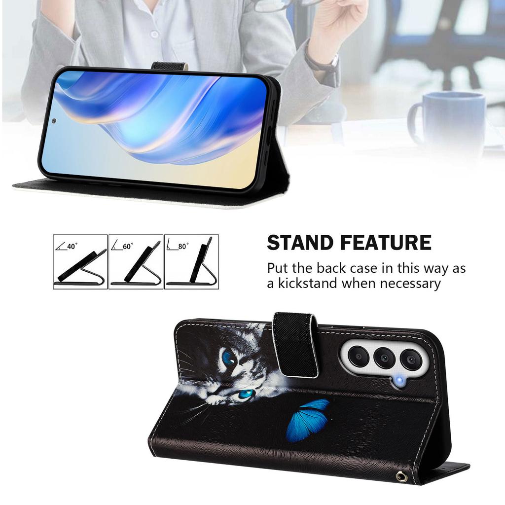 For Samsung Galaxy A26 5G Case Pattern Printing Wallet Phone Cover with Strap