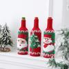 Festliche gestrickte Weinflaschenhüllen mit Weihnachtsmann & Schneemann – Weihnachts-Tischdekoration Set