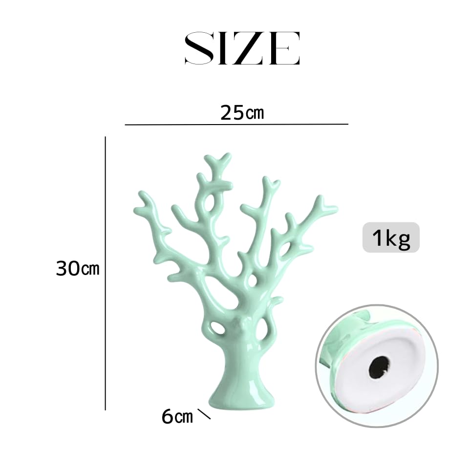 Color Tree, Scandinavian Style, 30cm Size | Minimalist Scandinavian-Style Color Tree 30cm | Tabletop Decor Object | Simple Design (Green)