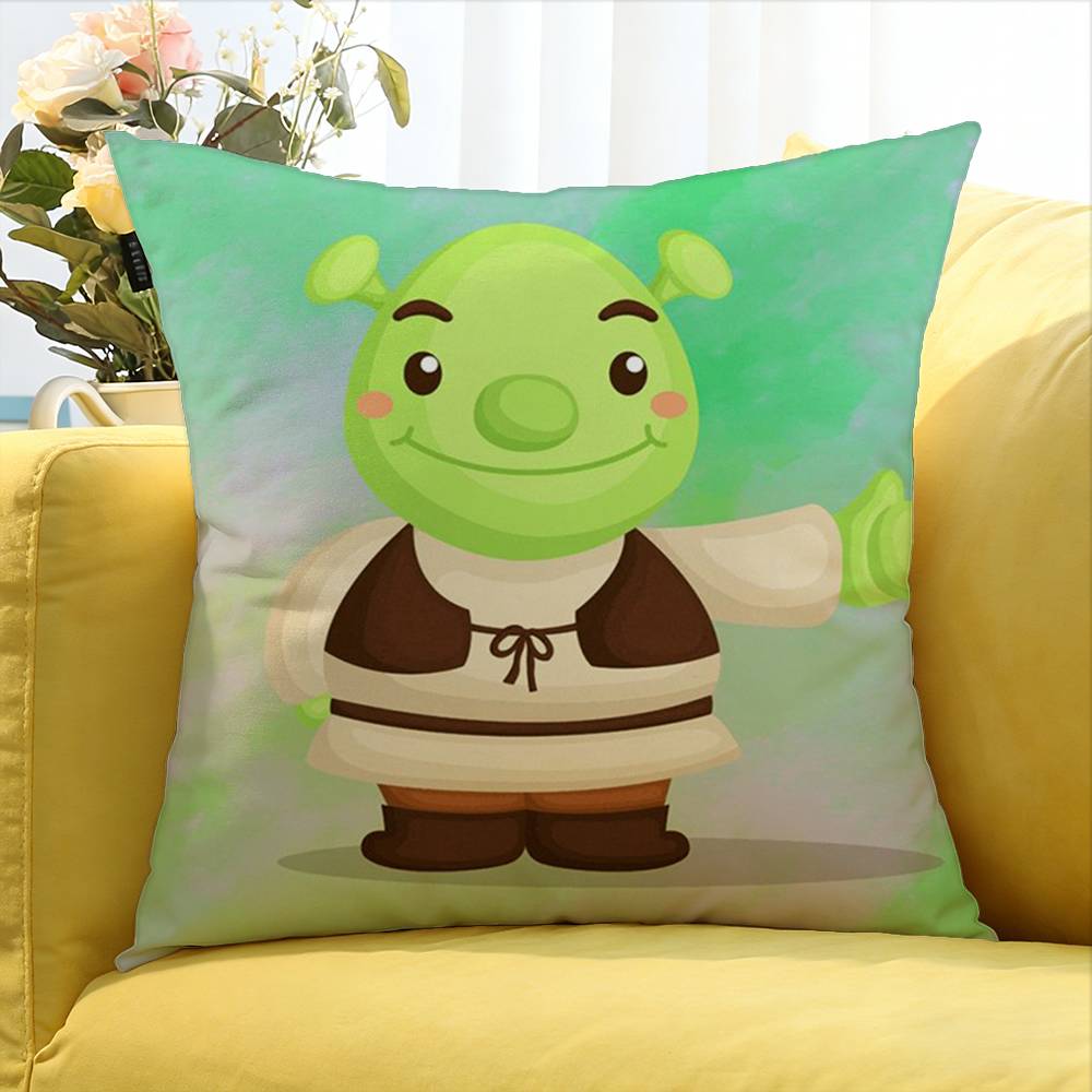 Cartoon S-Shrek Movie Various Sizes Square Pillow Case For Car Home Bedchamber Decor