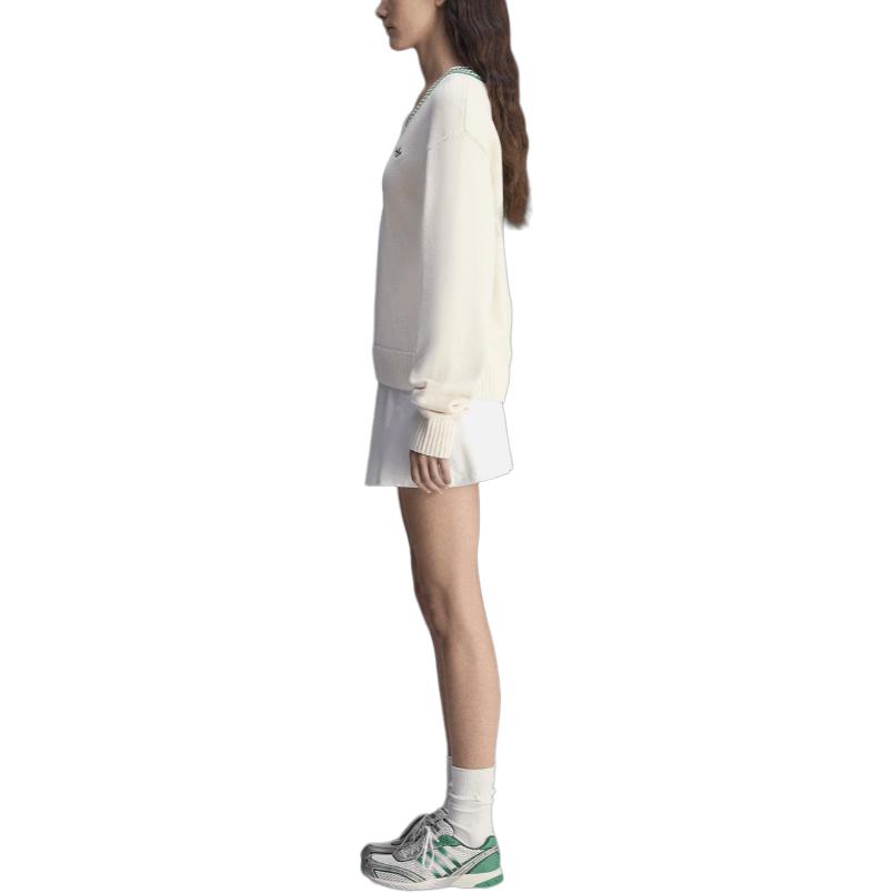 adidas x Sporty & Rich Sweater Off White Women Tops JL7195