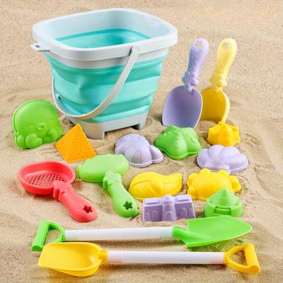 Children's Sand Digging Toy Set Beach Play Water And Sand Folding Bucket Shovel Mold Summer Gift Random Colors Styles