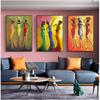 Klassische Vintage Drei Afrikanische Frauen Leinwand Gemälde Abstrakte Poster Drucke Wand Kunst Bild für Wohnzimmer Wand Dekor Cuadros