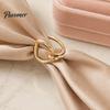 Electroplated Scarf Clip Irregular Ring, Elegant Knotted Heart Silk Buckle Clip, Versatile Shawl Smooth Ring Wrap Fastener for Coat Collar Belt,