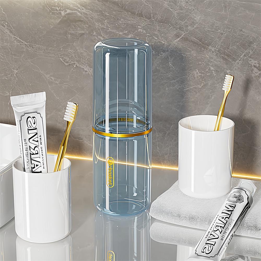 

4Pcs/Set Travel Detachable Mouthwash Mug Portable Toothpaste Toothbrush Holder Eco Dustproof Gargle Cup Bathroom Accessories синій