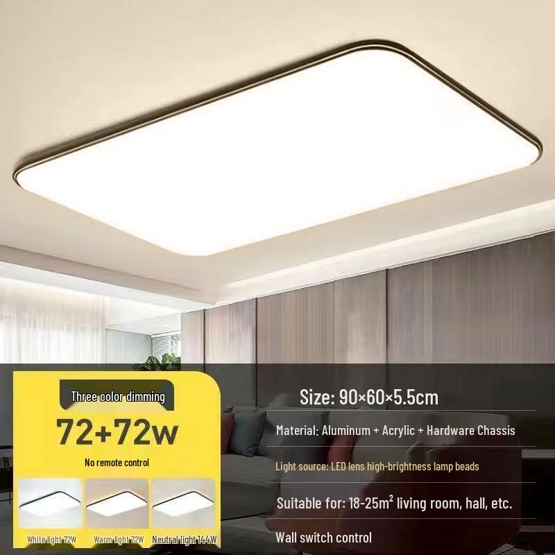 Modern LED Rectangular Ceiling Light - Large Minimalist Fixture for Living Room or Bedroom (2025 Model)