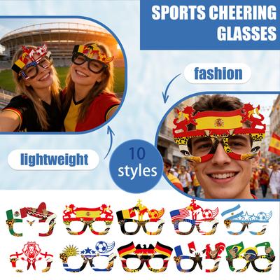 Flag Glasses, Fan Cheering Props, Football Decorations, Mascot Glasses Frames