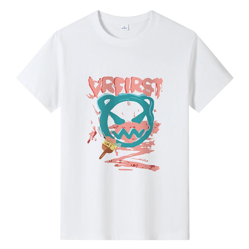 

Мужская футболка из чистого хлопка большого размера с короткими рукавами, футболка с героями мультфильмов для мальчиков 6XL белый