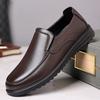 Men's Casual Leather Shoes Men's Genuine Leather Wear-resistant Soft Sole Soft Surface One-pedal Cowhide Shoes Practical Middle-aged Father Shoes