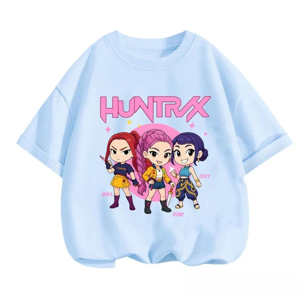 2026 Summer Casual Fashion T-shirt Children's Anime Clothing Devil Hunter 3D Cartoon Short Sleeve