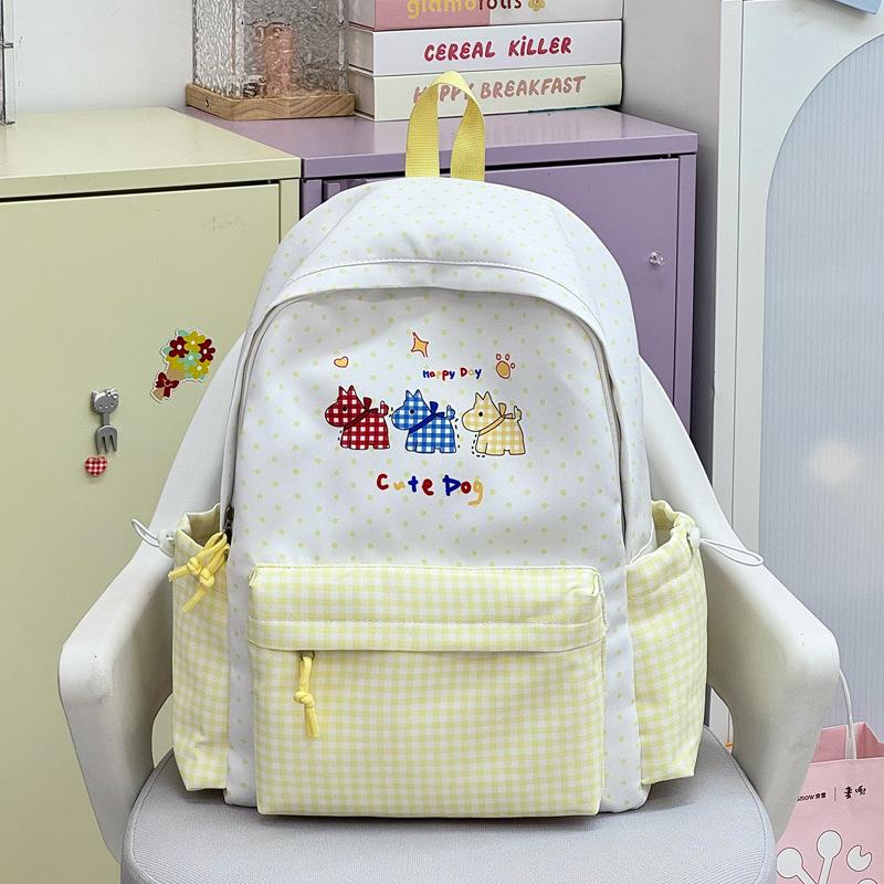 Schoolbag Japanese ins plaid backpack cute schoolbag junior high school backpack medium and small fresh schoolbag student casual backpack