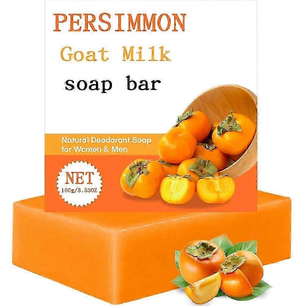 Persimmon Soap Bar for Old People Smell, Natural Body Odor Control Bar Soap for Men & Women Purifying Deodorizing, Handmade Body Bar Soap for Eliminat