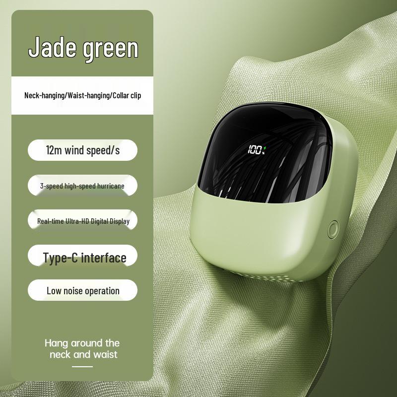 

Neck and Waist-Hanging USB Mini Fan with Digital Display 7.3x4.7x8 cm