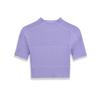 2026 Spring Women's Short-Sleeved Stand-Up Collar Ribbed Knit Top - European & American Style