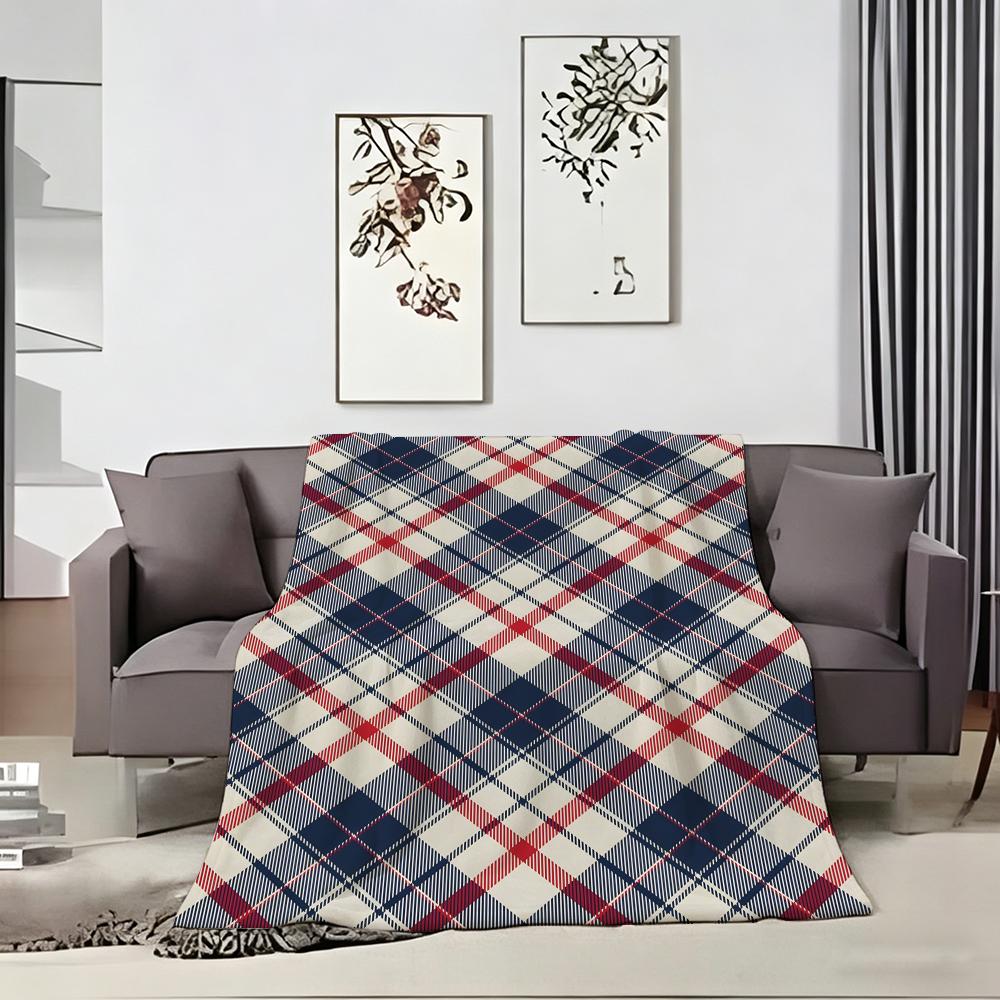 Retro Seamless Pattern Throw Lightweight 240G Flannel Blanket Soft Skin-Friendly For Summer Cooling