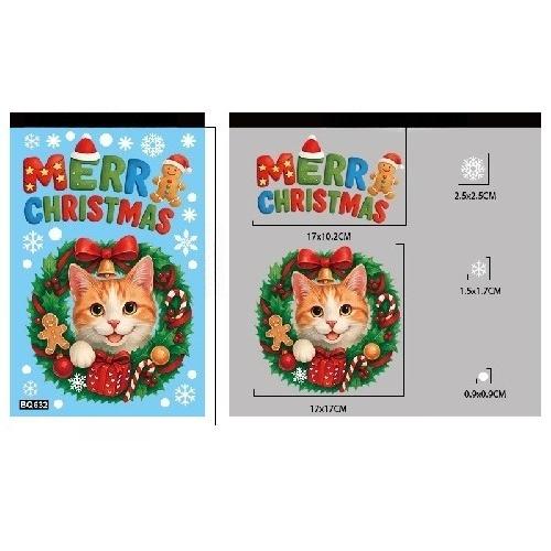 New Christmas Party Decoration Creative Bells, Reindeer, Santa Claus, Electrostatic Stickers, Snowflakes, Snowmen, Glass Stickers
