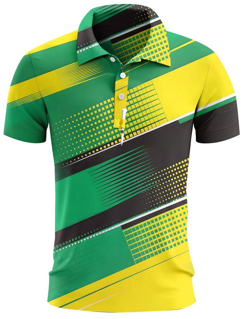 Men's Polo Shirts Golf Shirt Button Up Breathable Quick Dry Moisture Wicking Short Sleeve Man