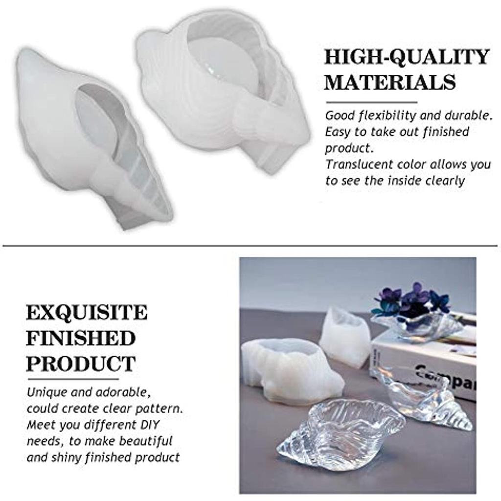 Silicone Conch Shaped Tray Mold Creative Sea Snail Epoxy Resin Casting Mold for Making Jewelry Tray Dishes Storage Home Decor Re