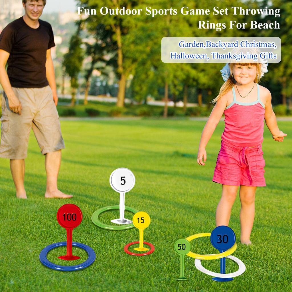 Fun Outdoor Sports Game Set Throwing Rings For Beach, Garden,Backyard Christmas, Halloween, Thanksgiving Gifts
