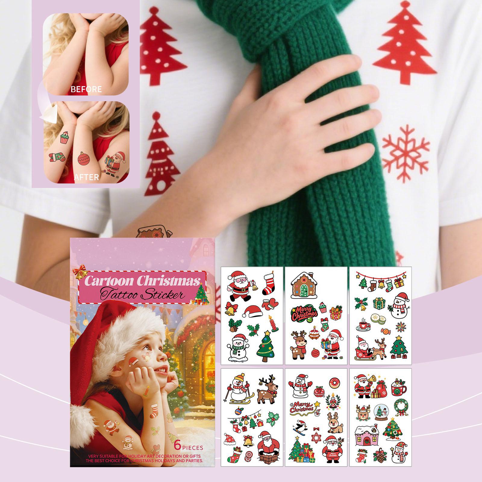 

Cartoon Christmas Stickers, Cute And Sweet, Party Temporary Stickers, Children s Holiday Gifts, Christmas Stickers, Christmas Decorations. One Size розовый