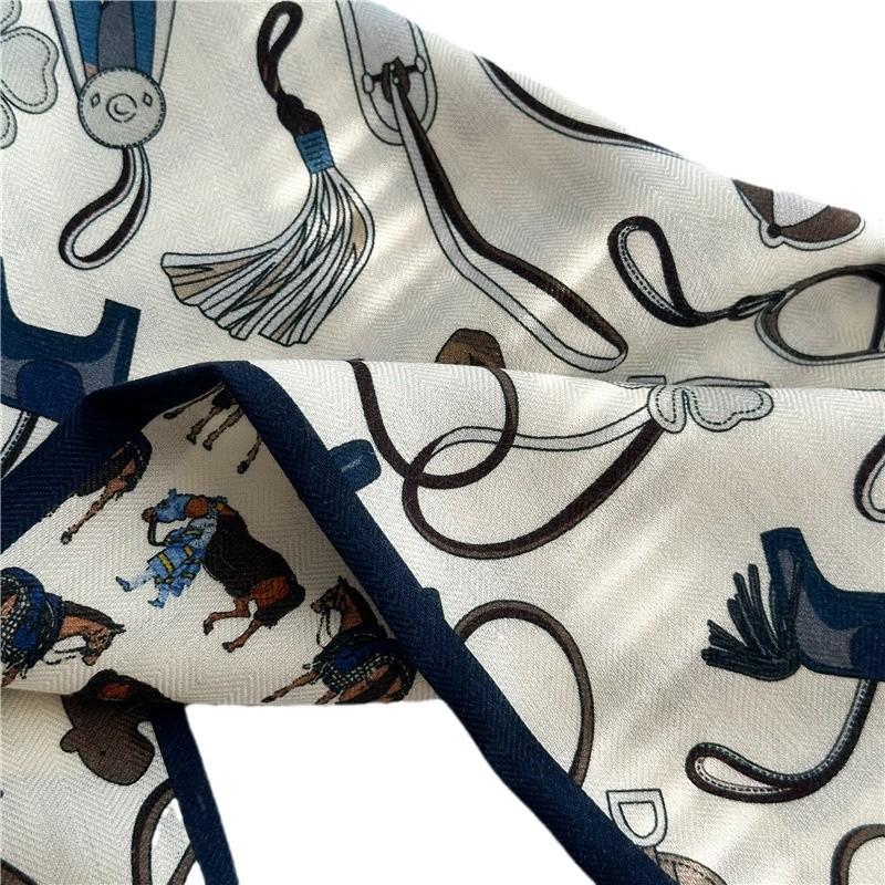 Premium double-sided double-layer silk silk scarf Korean version autumn and winter warm light luxury versatile bevel long streamer