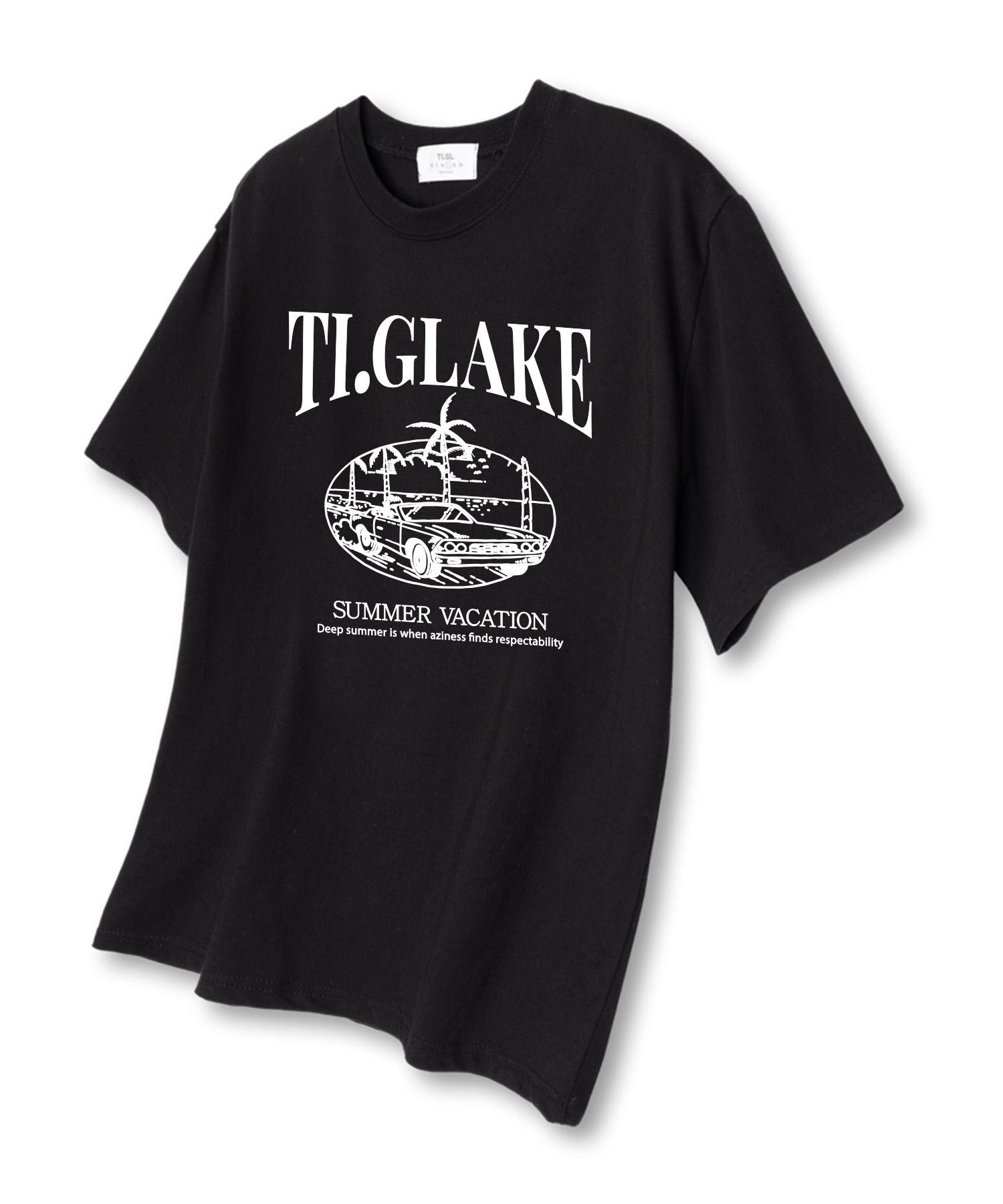 Tee Glake Open Car Vacation Oversized Short Sleeve T-Shirt Black Xl