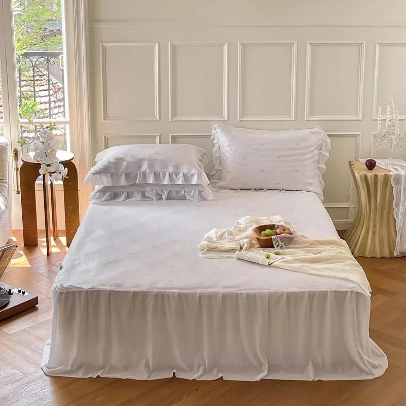 Simple Jacquard Bed Skirt with Cool Ice Muscle Air Conditioning Mat with Ice Silk Mat for Girl Air Conditioning Room Mat