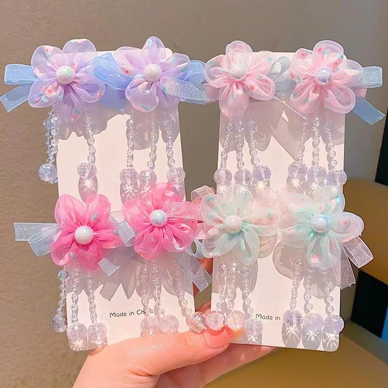 2PCS Children's headwear Hanfu headwear ancient style hair clip accessories step shaking tassel girl hair clip accessories