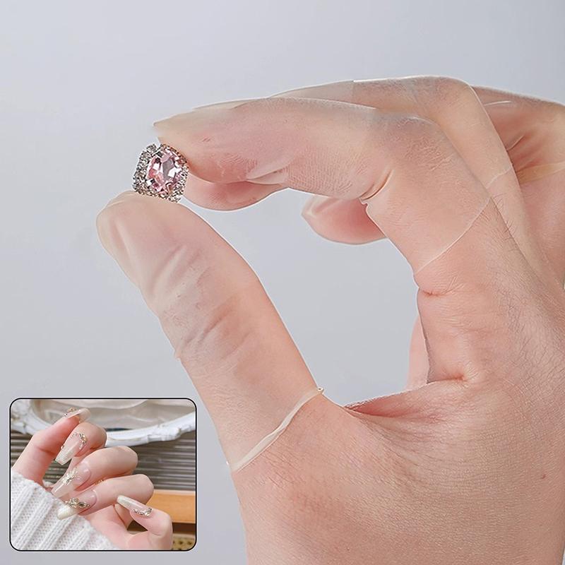 100/200Pcs Nail Art Finger Protection Cover Rubber Non-Slip Anti-Static Finger Cots Disposable Latex Finger Cover Nail Art Tool