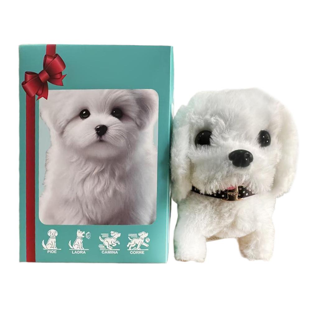 Realistic Plush Simulation Smart Dog Called Walking Plush Toy Can Walking And Call Electric Plush Robot Pet Dog Toddler