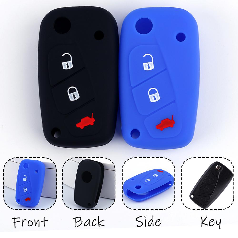 Silicone Key Cover Fob Case For Fiat Panda Idea Stilo Ducato Bravo 500 Doblo Grande Punto Bravo Minibus Linea 3 Button Remote