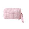 Cotton Makeup Bag Zipper Closure Large Capacity Cosmetic Pouch Cotton Check Lining Small Items Makeup Case
