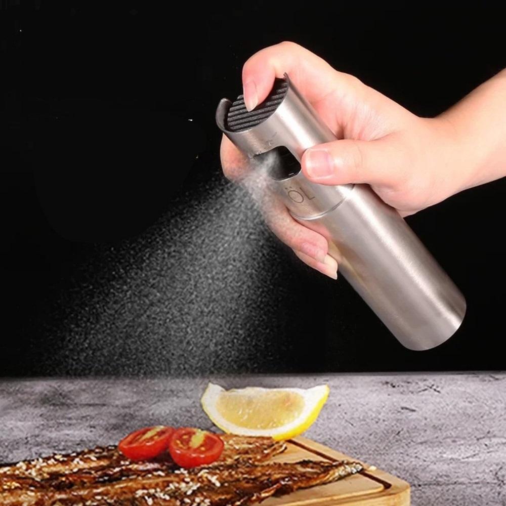 Portable 100ml Stainless Steel Cooking Olive Oil Sprayer, Kitchen Mini Oil Sprayer Small Tool, Vinegar Bottle Oil Sprayer for Ai