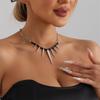 45CM Hip Hop Rivet Necklace For Man Woman Cone Pendant Sweater Chain Choker Jewelry Punk Male Cool Accessories