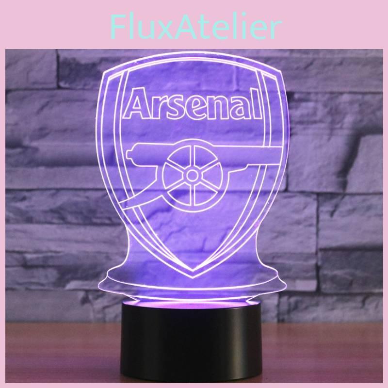 3d Led Arsenal Night Light Illusion Lamp 16 Colour Change Decor Lamp Gifts Xmas