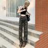 YC & American Vintage High Street Loose Straight Wide Leg Tooling Camouflage Jeans Women's Trend ins & Trousers Extended